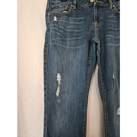 Womens CAbi Jeans Sz 8 Slim Leg Boyfriend Distressed Denim 3045 - Picture 3 of 13